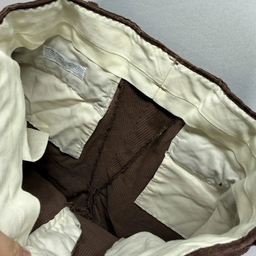 True Vintage 80s Bootcut Corduory Pants Mens 32x32 Brown Slim Whale Talon Zip